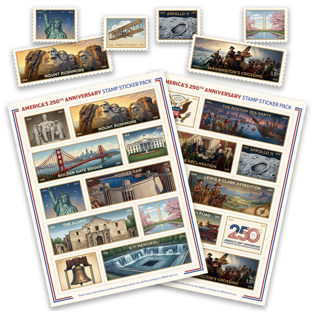 America's 250th Anniversary Stamp Sticker Pack
